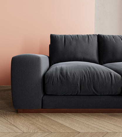 Image 4 - SWO-AP-36586 Grade-BER Denver Right Hand Corner Sofa in Plain Ebony Dark Feet 