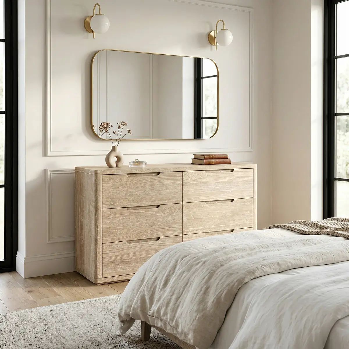Roseland Grade B Furniture Mylor Washed Oak 6 Drawer Chest of Drawers RRP £555