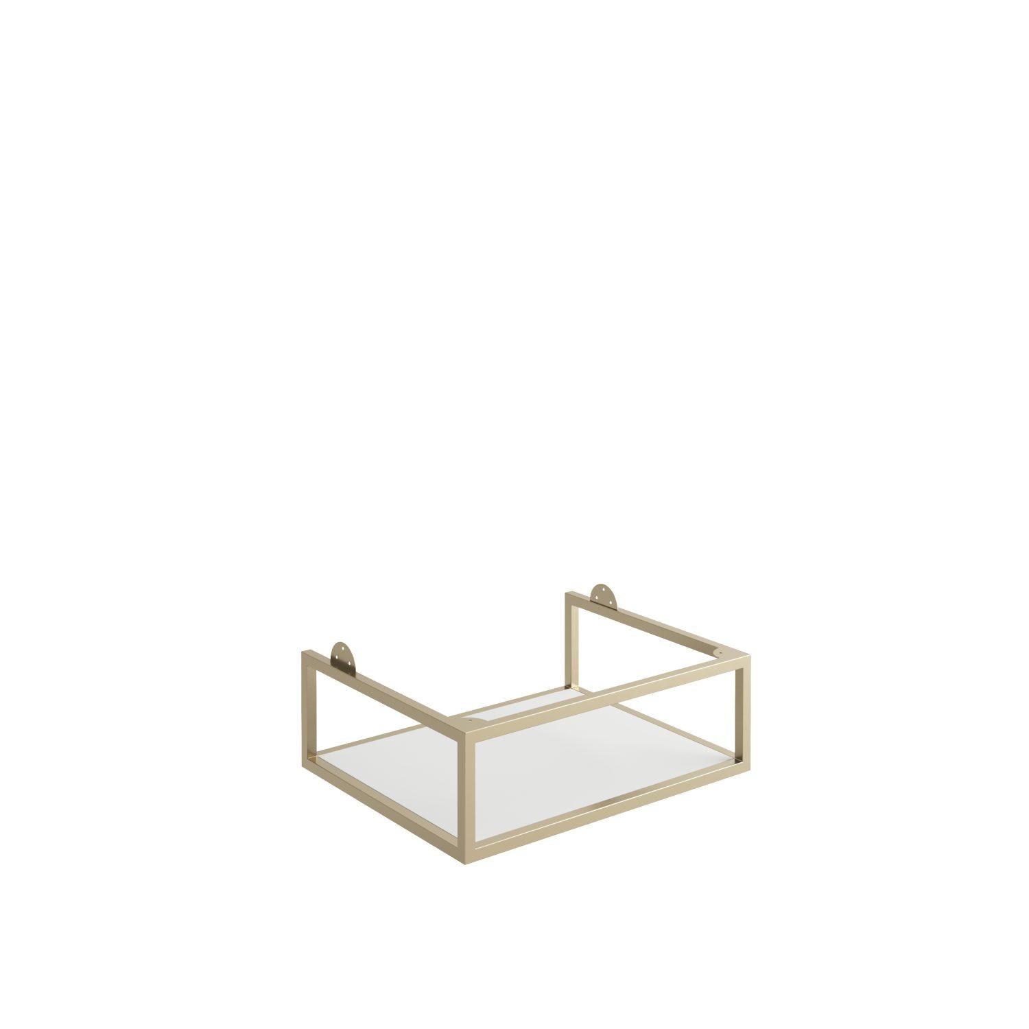 Scudo Grade A Ambience Grey Oak & Brass 800mm LED Wall-Hung Vanity Unit & Frame RRP £987