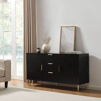 Dusk Evie Grade B Black & Gold Effect Sideboard with Drawers RRP £269