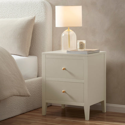 DUS-CC2-09054 Grade-B Dusk Poppy 2 Drawer Bedside Table - Cream RRP £89.00