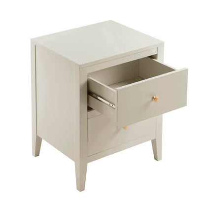 DUS-CC2-09054 Grade-B Dusk Poppy 2 Drawer Bedside Table - Cream RRP £89.00