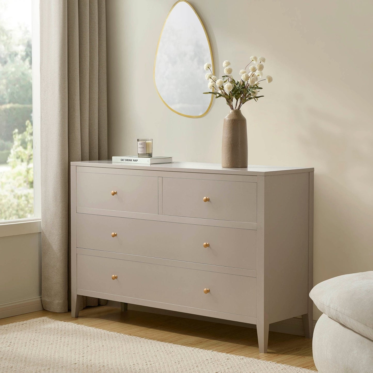 DUS-CC2-04716 Grade-B Dusk Poppy 4 Drawer Chest - Taupe RRP £209.00
