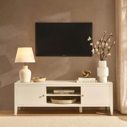 DUS-CC2-08437 Grade-B Dusk Poppy Tv Unit for TVs up to 55" - Cream RRP £134.00