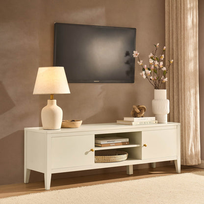 DUS-CC2-08437 Grade-B Dusk Poppy Tv Unit for TVs up to 55" - Cream RRP £134.00