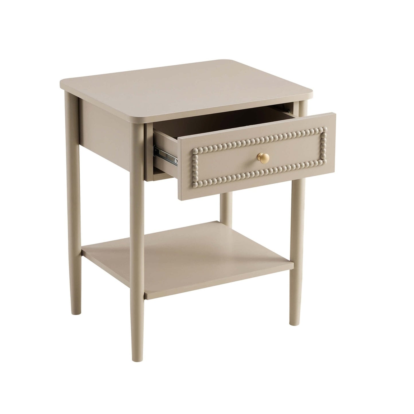 DUS-CC2-05658 Grade-B Dusk Posy 1 Drawer Nightstand - Taupe RRP £89.00