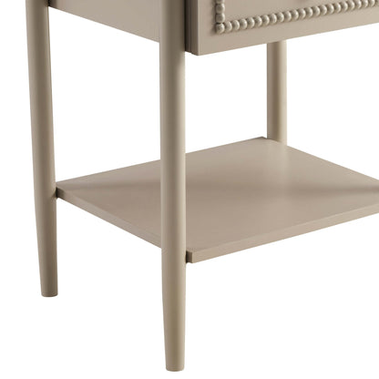 DUS-CC2-05658 Grade-B Dusk Posy 1 Drawer Nightstand - Taupe RRP £89.00