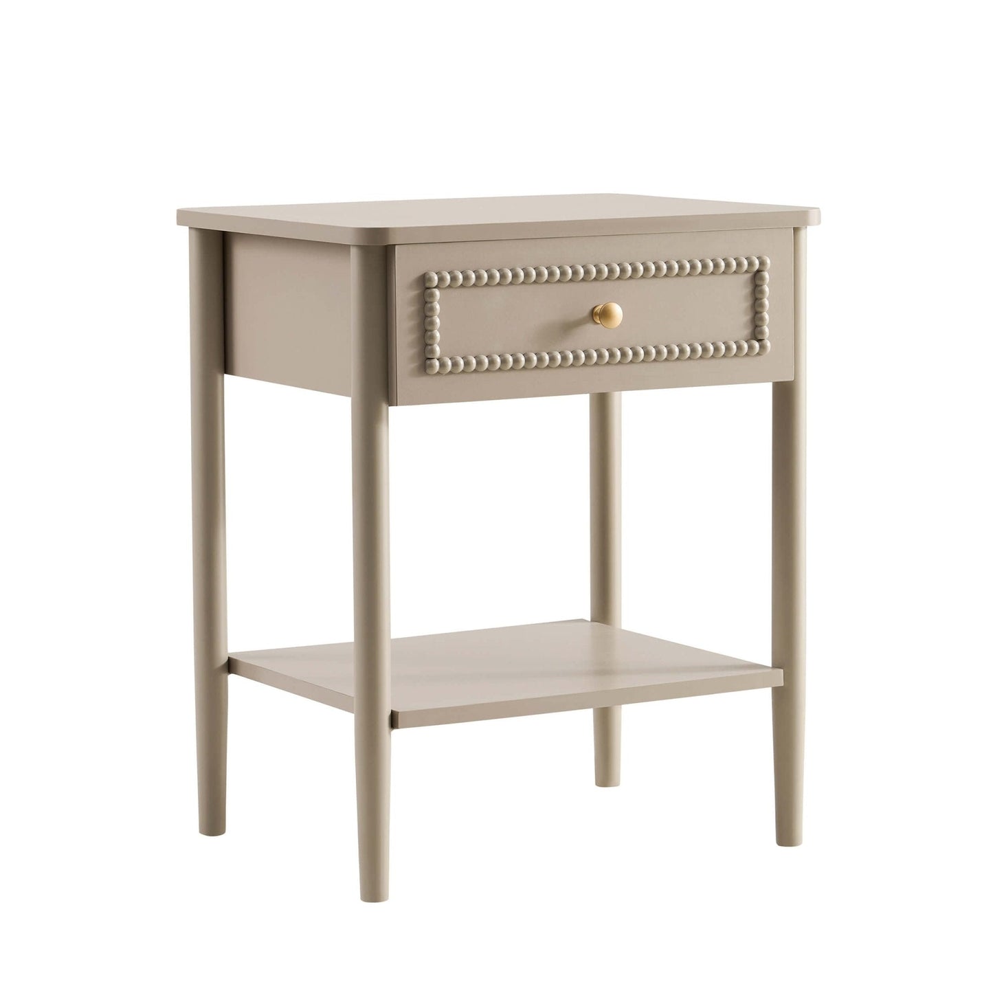 DUS-CC2-05658 Grade-B Dusk Posy 1 Drawer Nightstand - Taupe RRP £89.00