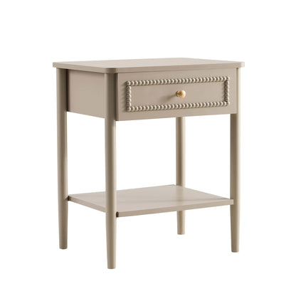DUS-CC2-05658 Grade-B Dusk Posy 1 Drawer Nightstand - Taupe RRP £89.00