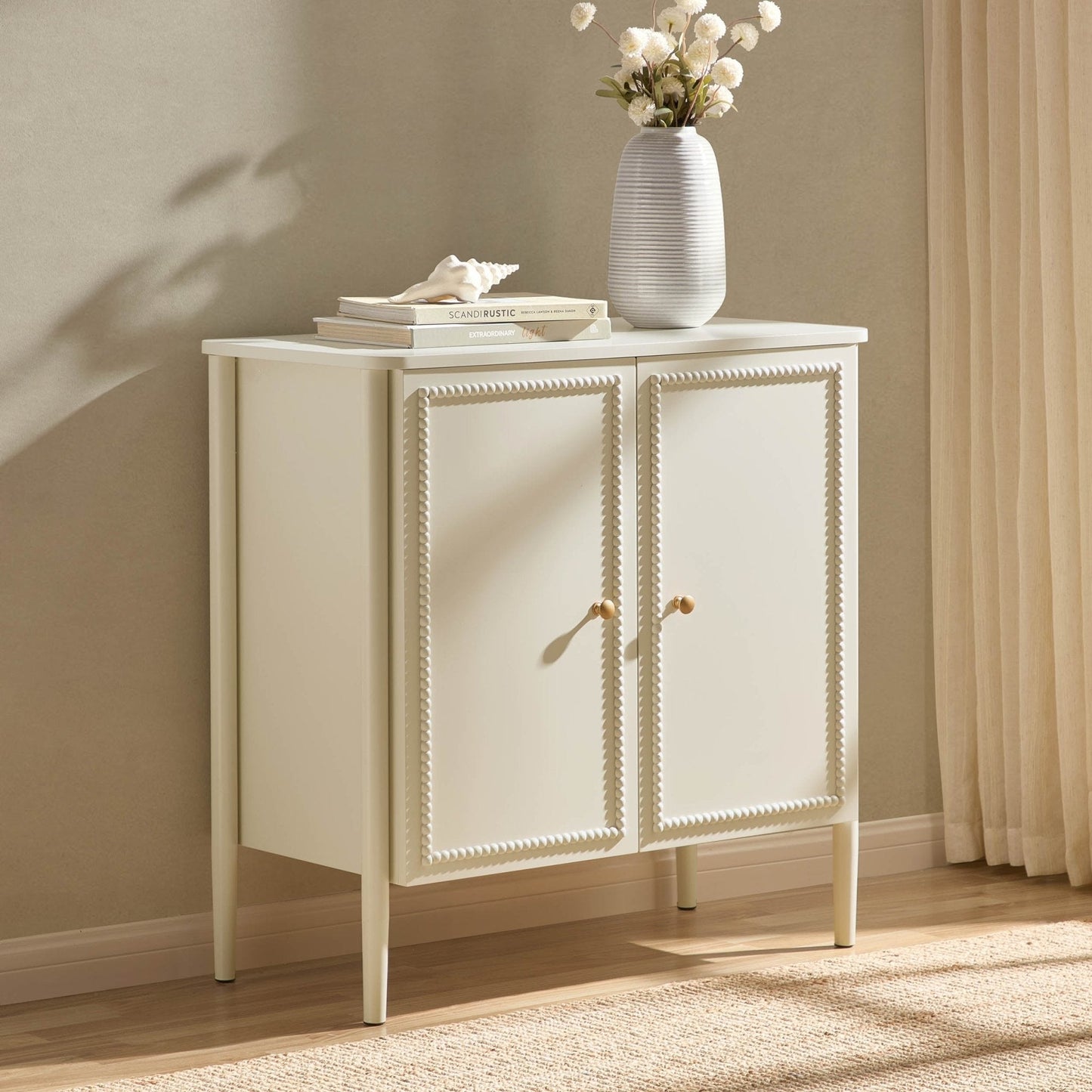 DUS-CC2-06543 Grade-B Dusk Posy 2 Door Sideboard - Cream RRP £159.00