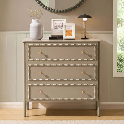 DUS-CC2-04718 Grade-B Dusk Posy 3 Drawer Chest - Taupe RRP £159.00