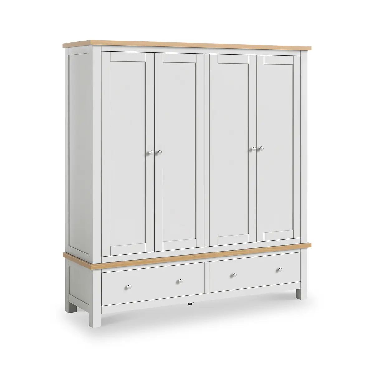 Roseland Grade B Furniture Farro Grey & Oak 4 Door Wardrobe RRP £840