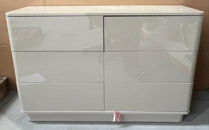 DUS-CC2-01661 Grade-C3 Dusk Romilly High Gloss 6 Drawer Chest - Taupe RRP £239.00