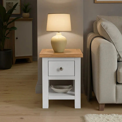 ROS-OUT-00794 Grade-B Roseland Furniture Farro Grey & Oak Lamp Table RRP £84.95