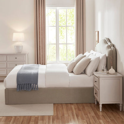 Dusk Grade B Wiltshire Stone Matte Velvet Small Double Ottoman Storage Bed RRP £379