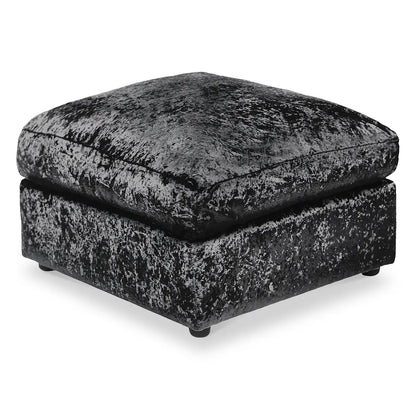 Roseland Grade B Furniture Tamara Black Crushed Velvet Footstool RRP £220