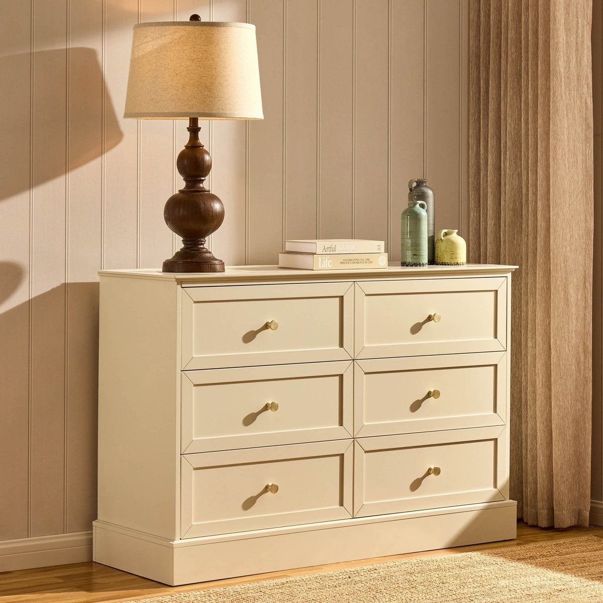 Dusk Ruby Grade B Cream 6 Drawer Chest of Drawers RRP £239