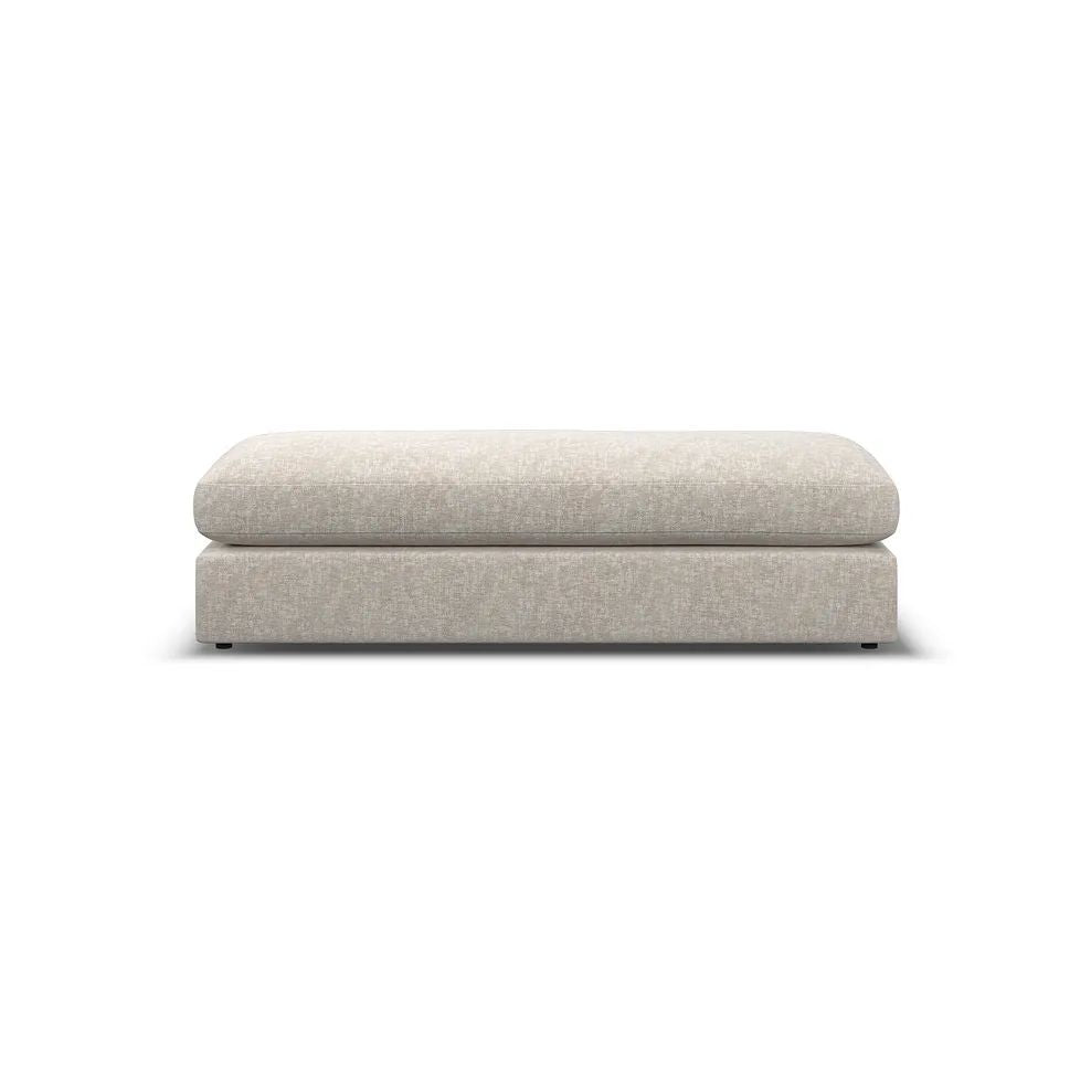  Oak Furnitureland Grade B Malvern Beige Fabric Large Fender Footstool RRP £600