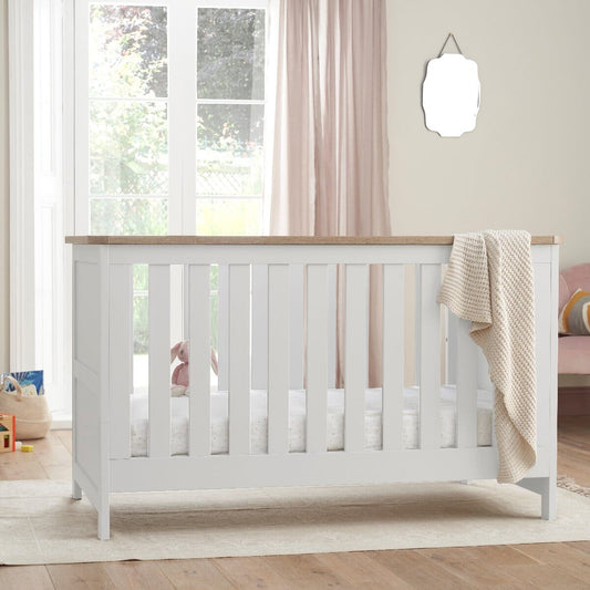 Tutti Bambini Grade B Verona Cot Bed - White & Oak RRP £349