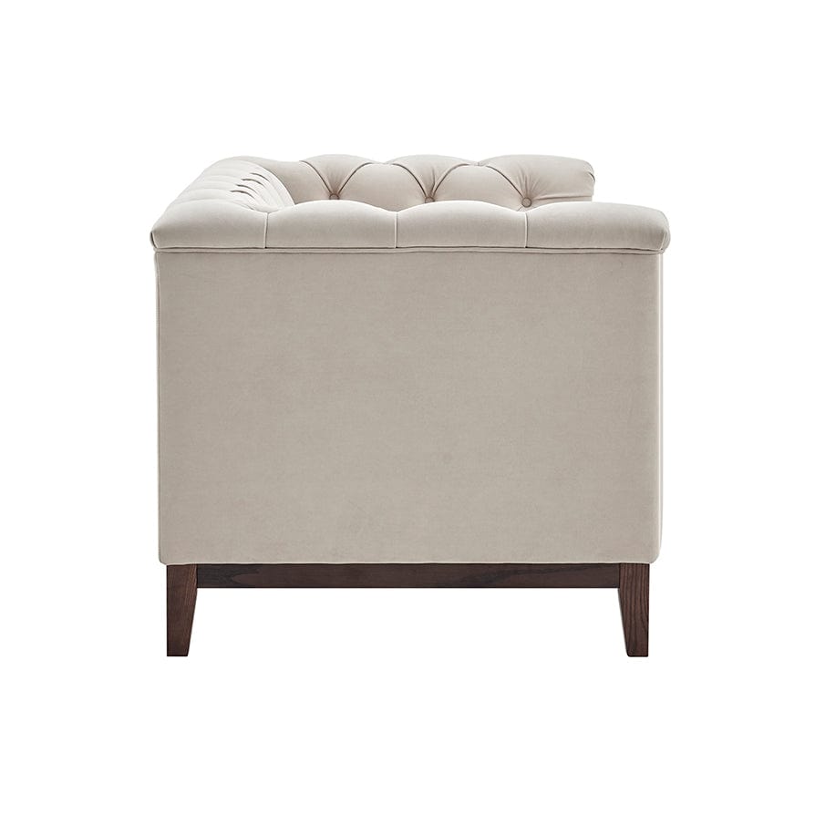Dusk Chesterfield Grade B Stone Matte Velvet 2 Seater Sofa RRP £479