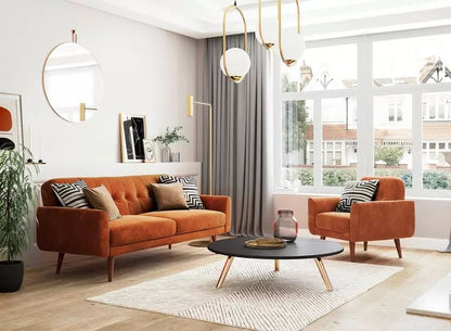 Dreams Grade B Gallway Orange Velvet Armchair RRP £349