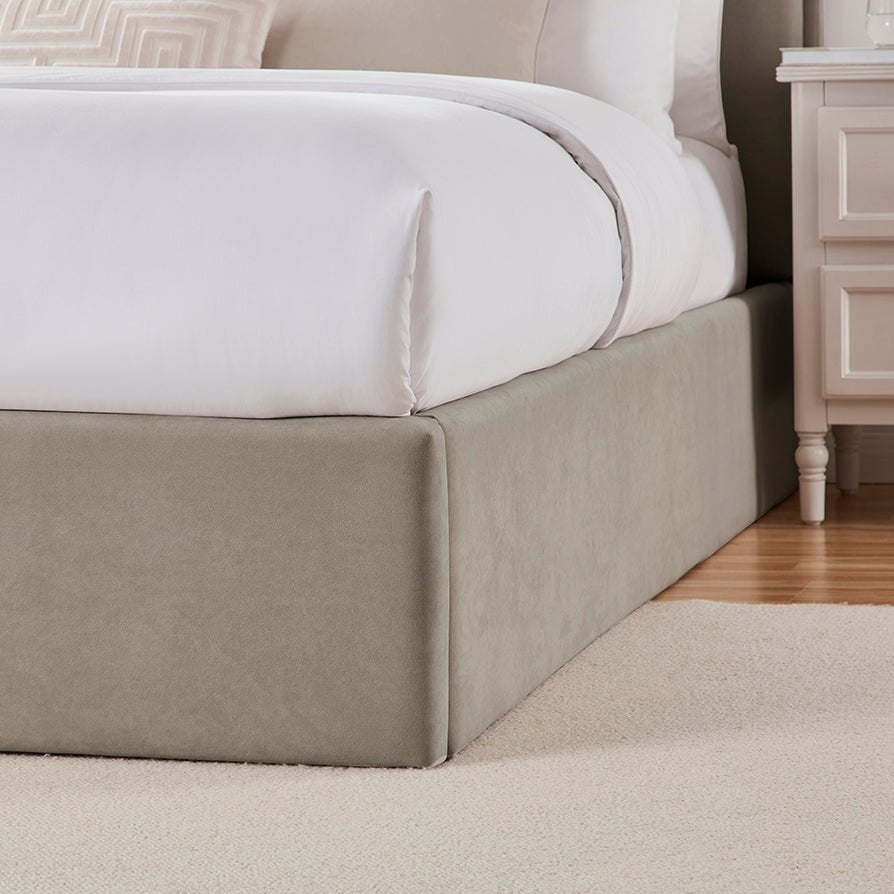 Dusk Grade B Wiltshire Stone Matte Velvet Small Double Ottoman Storage Bed RRP £379