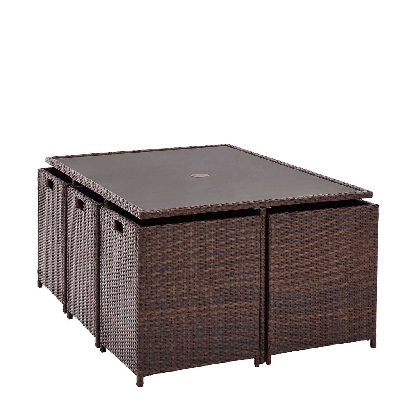 Roseland Grade B Furniture Vada Brown 6 Seat Rattan Cube Set RRP £1150