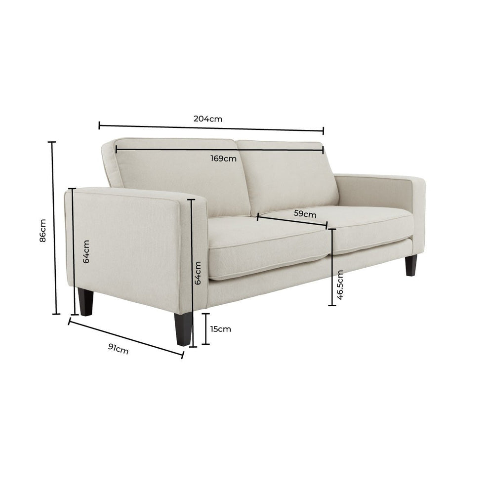 Dusk Soho Grade B, Sand Stripe 3 Seater Sofa RRP £569