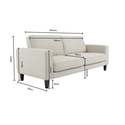 Dusk Soho Grade B, Sand Stripe 3 Seater Sofa RRP £569