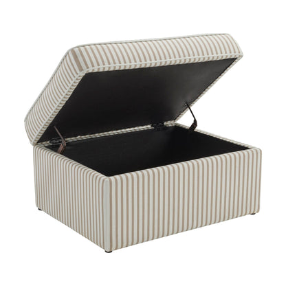 DUS-CC2-08466 Grade-B Dusk Soho Ottoman Storage Pouffe - Sand Stripe RRP £199.00