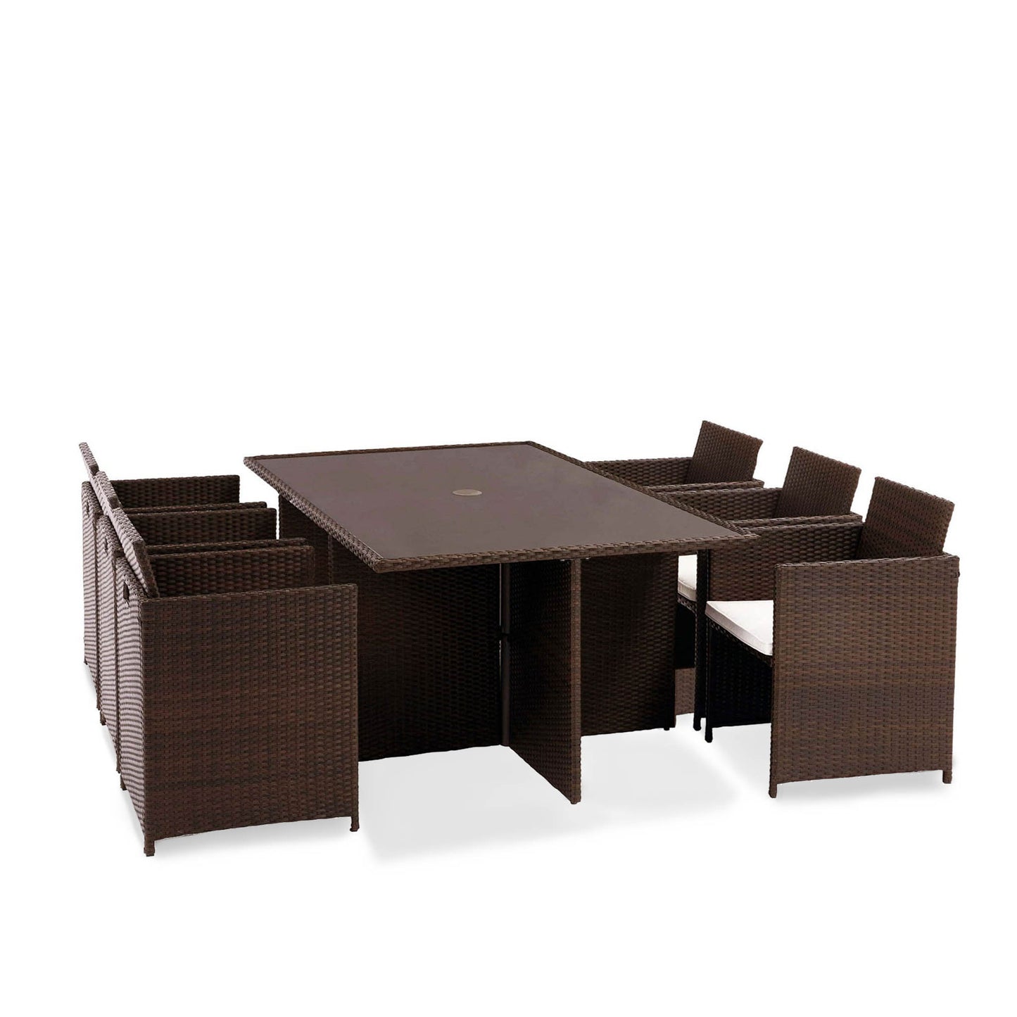 Roseland Grade B Furniture Vada Brown 6 Seat Rattan Cube Set RRP £1150