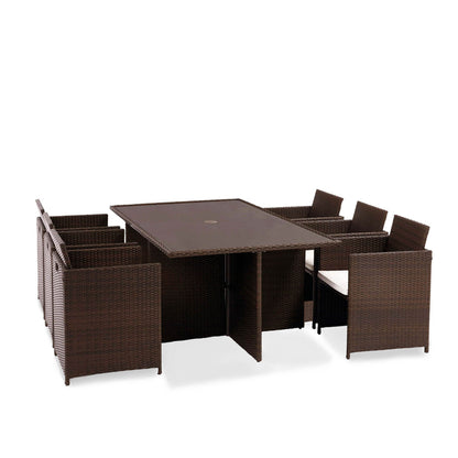 Roseland Grade B Furniture Vada Brown 6 Seat Rattan Cube Set RRP £1150