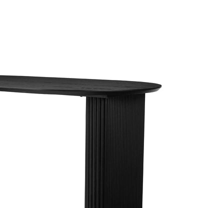 DUS-CC2-00989 Grade-C3 Dusk Hattie Panel Oval 4-6 Seater Dining Table - Black RRP £429.00