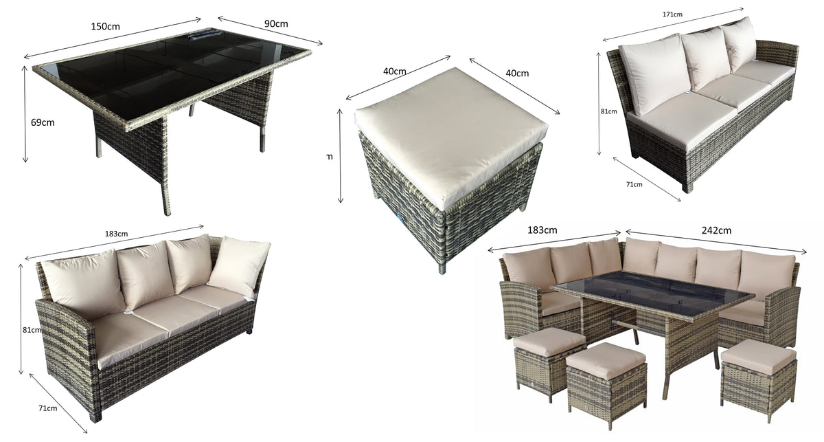 Signature Weave Grade New Charlotte Truffle Brown Outdoor Corner Dining Sofa Set RRP £1212