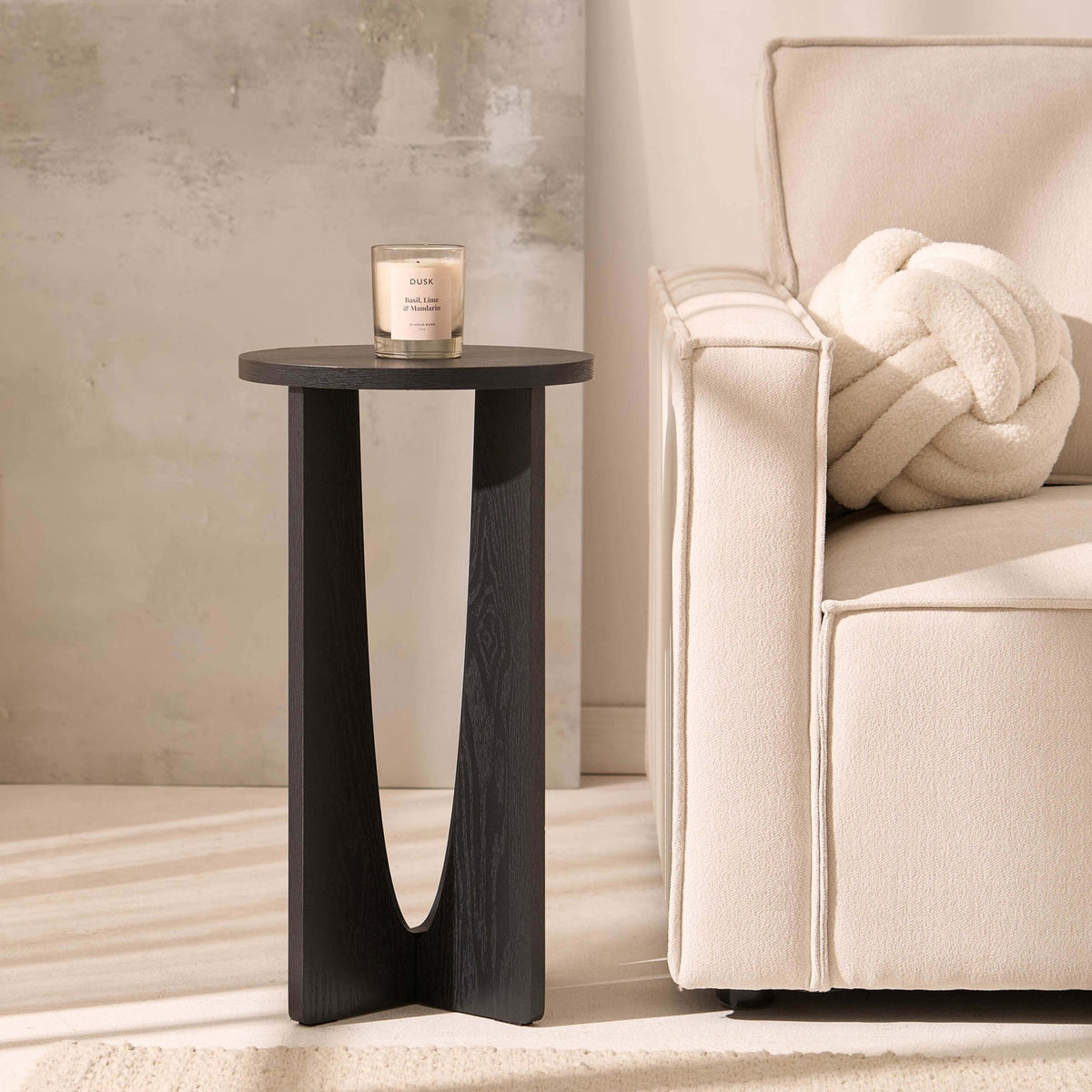 DUS-CC2-06051 Grade-B Dusk Lana Round Side Table - Black RRP £49.00