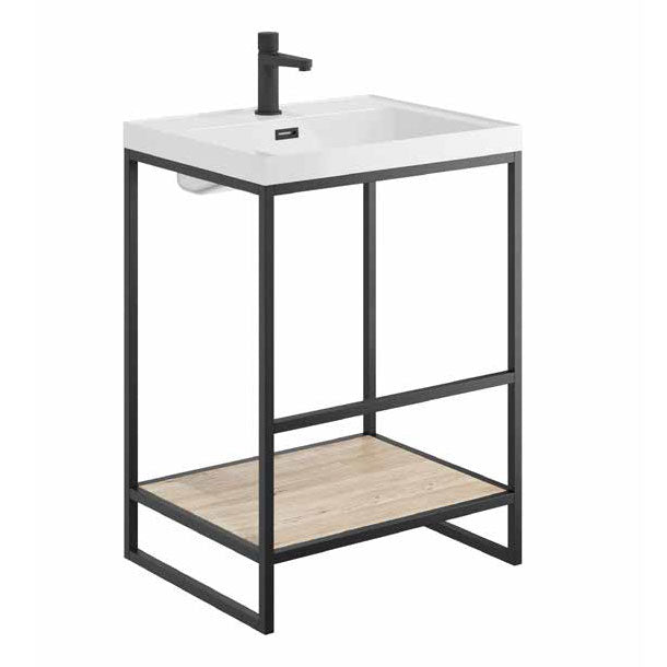 Scudo Grade A Boho 600mm Basin with Floorstanding Black Frame RRP £560