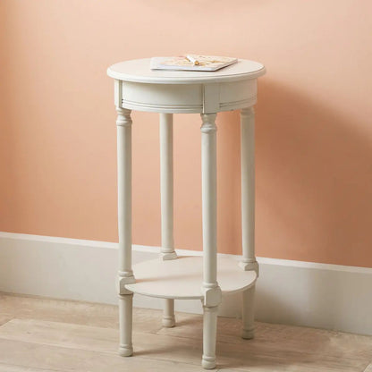 ROS-OUT-01016 Grade-B Roseland Furniture Heritage Pine Round Side Table Putty RRP £80.00