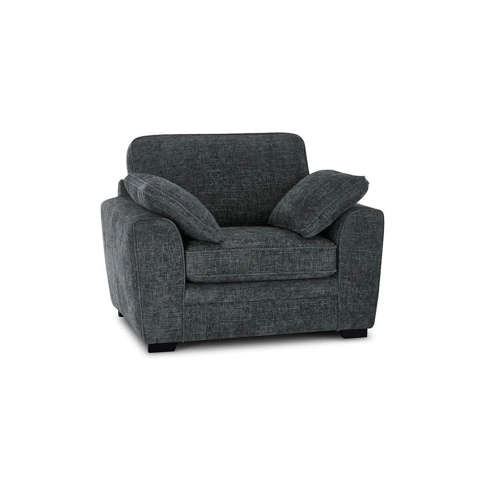 Oak Furnitureland Grade B Melbourne Enzo Slate Fabric Armchair RRP £950