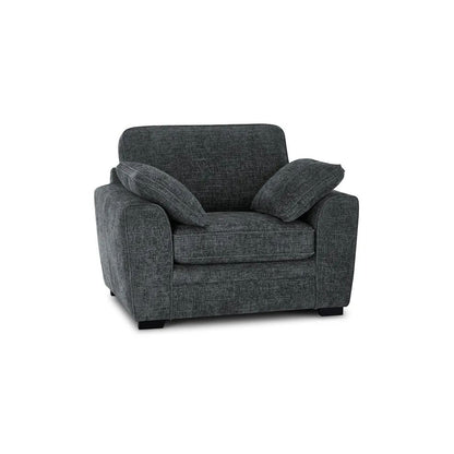  Oak Furnitureland Grade B Melbourne Enzo Slate Fabric Armchair RRP £950