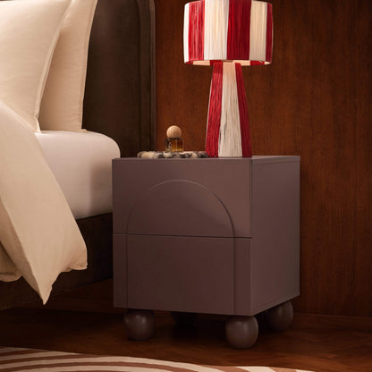 DUS-CC2-07408 Grade-B Dusk Rachel Arch Front 2 Drawer Bedside Table - Mocha RRP £99.00