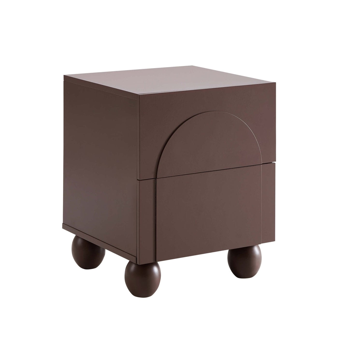 DUS-CC2-07408 Grade-B Dusk Rachel Arch Front 2 Drawer Bedside Table - Mocha RRP £99.00