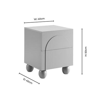 DUS-CC2-07408 Grade-B Dusk Rachel Arch Front 2 Drawer Bedside Table - Mocha RRP £99.00