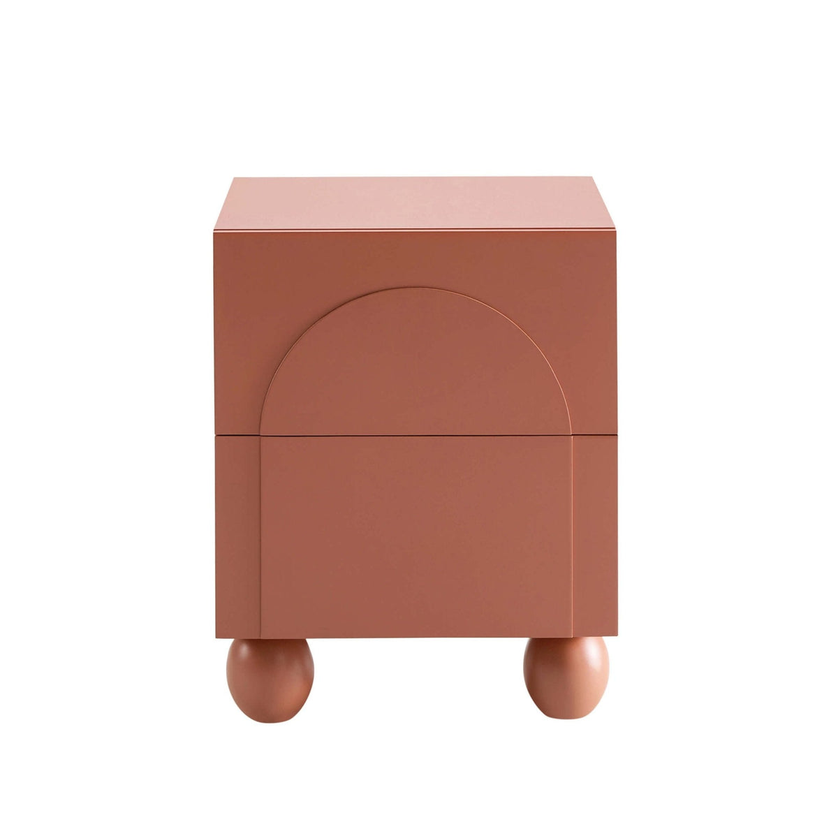 DUS-CC2-08861 Grade-B Dusk Rachel Arch Front 2 Drawer Bedside Table - Terracotta RRP £99.00