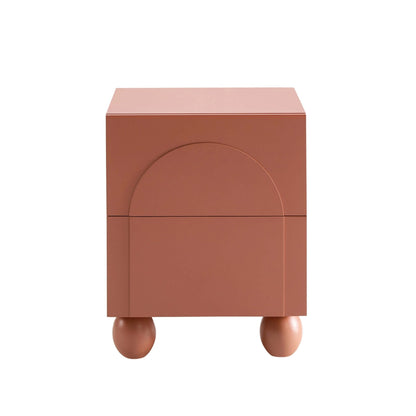DUS-CC2-08861 Grade-B Dusk Rachel Arch Front 2 Drawer Bedside Table - Terracotta RRP £99.00