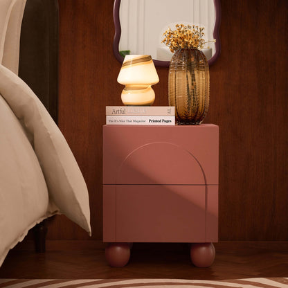 DUS-CC2-08861 Grade-B Dusk Rachel Arch Front 2 Drawer Bedside Table - Terracotta RRP £99.00