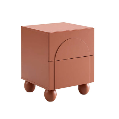 DUS-CC2-08861 Grade-B Dusk Rachel Arch Front 2 Drawer Bedside Table - Terracotta RRP £99.00