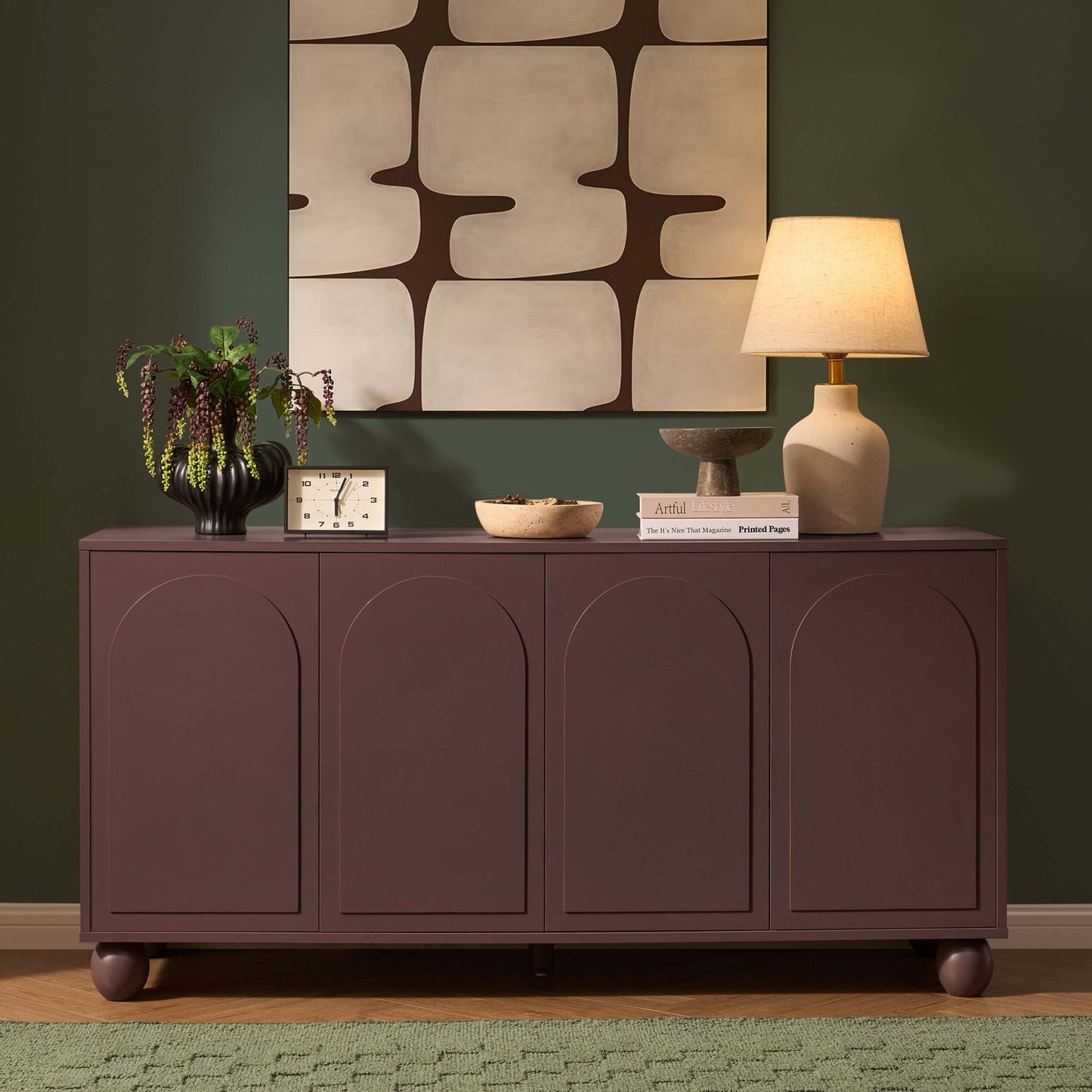 DUS-CC2-05475 Grade-B Dusk Rachel Arch Front 4 Door Sideboard - Mocha RRP £218.00