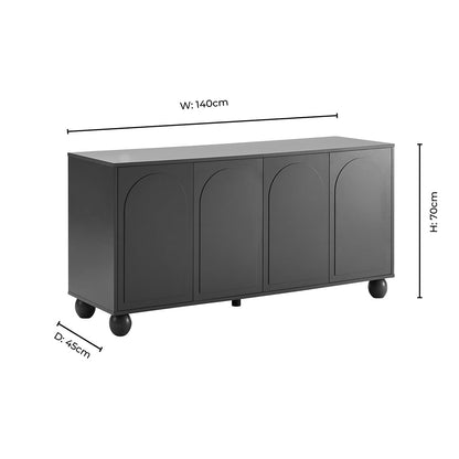 DUS-CC2-05475 Grade-B Dusk Rachel Arch Front 4 Door Sideboard - Mocha RRP £218.00