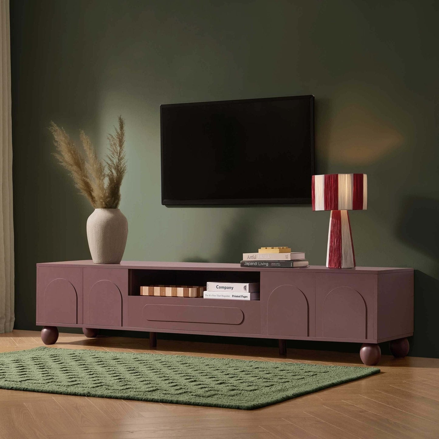 DUS-CC2-05477 Grade-B Dusk Rachel Arch Front Tv Unit for TVs up to 75" - Mocha RRP £189.00