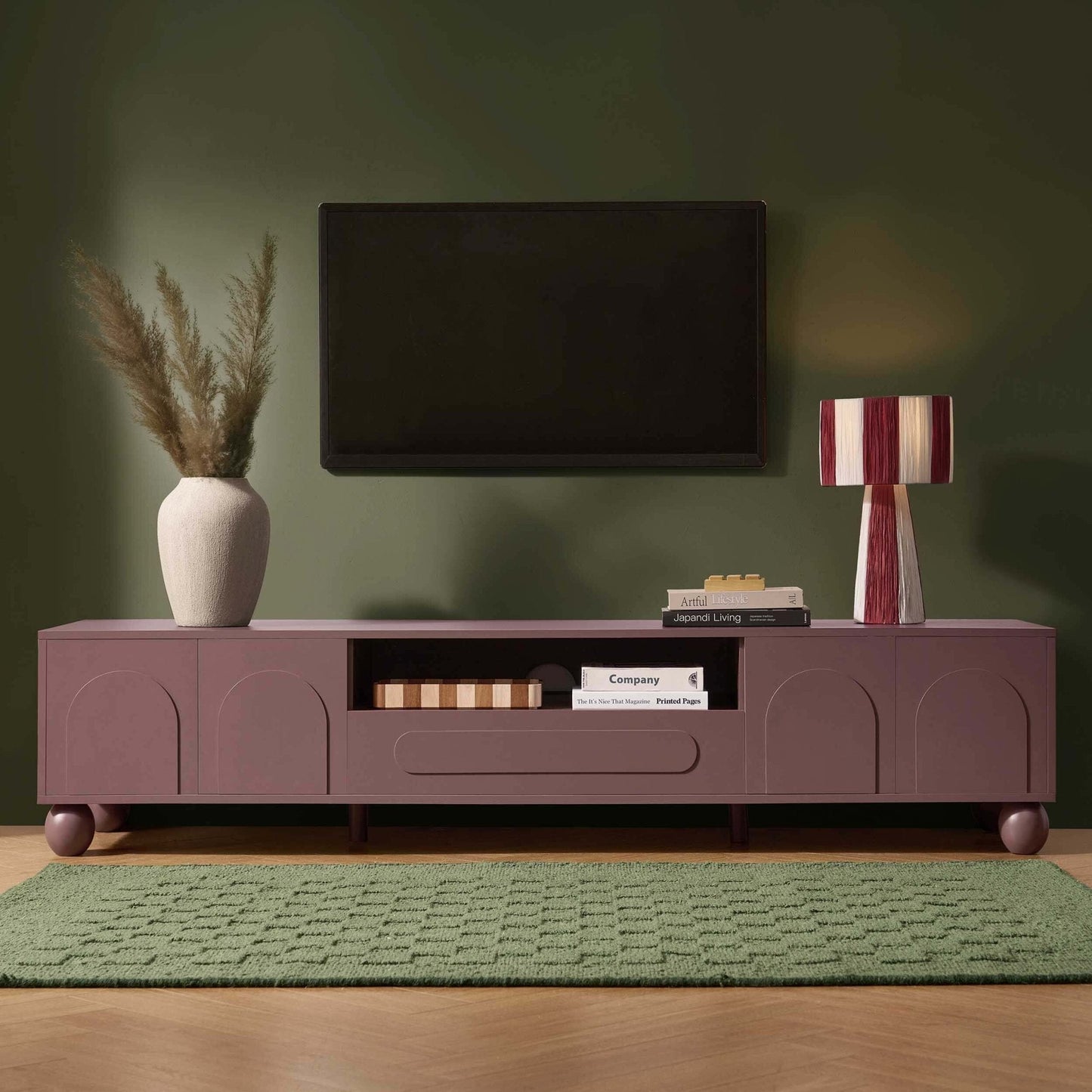 DUS-CC2-05477 Grade-B Dusk Rachel Arch Front Tv Unit for TVs up to 75" - Mocha RRP £189.00